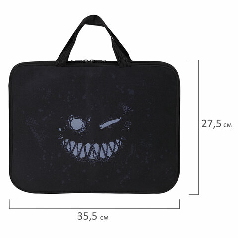 Папка на молнии с ручками BRAUBERG А4, 1 отделение, полиэстер, 20 мм, "Don't be afraid", 271478