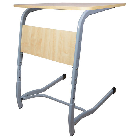 Стол-парта 1-местный регулируемый "Олимп", 600х500х640-760мм, рост 4-6, серый каркас, ЛДСП клён