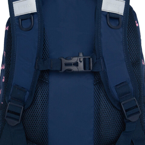 Рюкзак GRIZZLY школьный, анатомическая спинка, 2 отделения, для девочек, "PINK BOWS", 39х30х20 см, RG-568-2/3