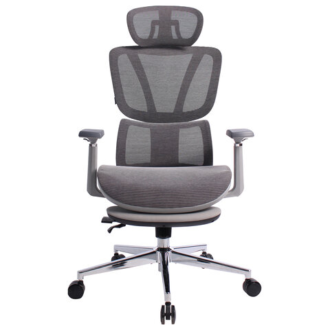 Кресло BRABIX PREMIUM "Evolution ER-700", подножка, слайдер, синхромеханизм, сетка, серое, 532948