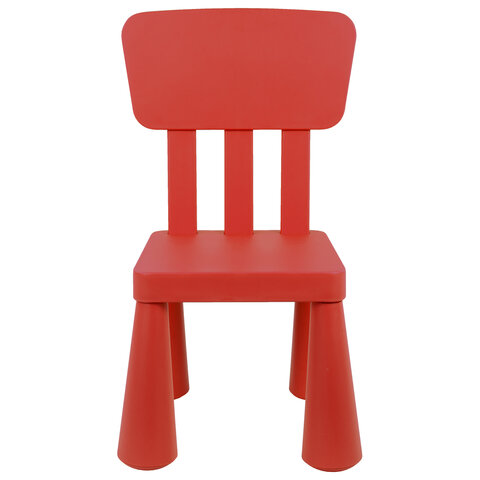Стул детский со спинкой МАМОНТ красный, от 2 до 7 лет, безвредный пластик, 01.002.01.05.1