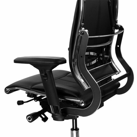 Кресло МЕТТА "Move" B2-10D, 2D-спинка, 3D-подголовник, 4D-подлокотники, экокожа, черное