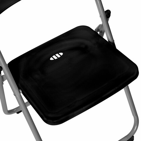 Стул складной BRABIX "Golf Lite CF-017", серебристый каркас, пластик чёрный, 532895