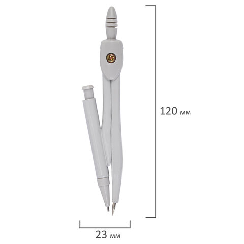 Готовальня STAFF "College" 2 предмета: циркуль 120 мм, запасные грифели, пластиковый пенал, дисплей, ассорти, 210862