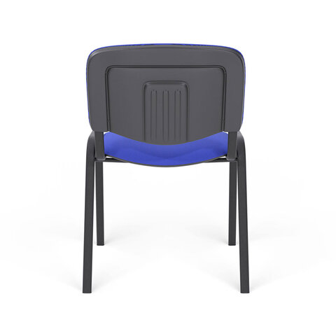 Стул для персонала и посетителей "ИЗО", черный каркас, ткань черно-синяя, В-12/С-14