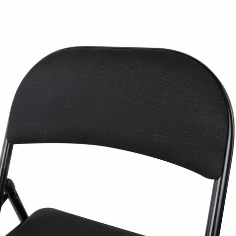 Стул складной BRABIX "Golf Plus CF-003 КОМФОРТ", чёрный каркас, чёрная ткань, 532889