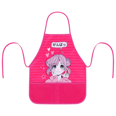 Набор для уроков труда BRAUBERG KIDS, клеенка ПВХ, накидка фартук с нарукавниками, "Anime style", 272362