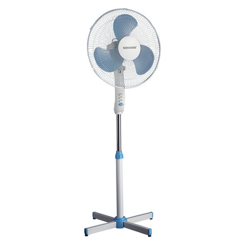 Вентилятор напольный SONNEN FS40-A104 Line, 45 Вт, 3 скоростных режима, белый/синий, 451034