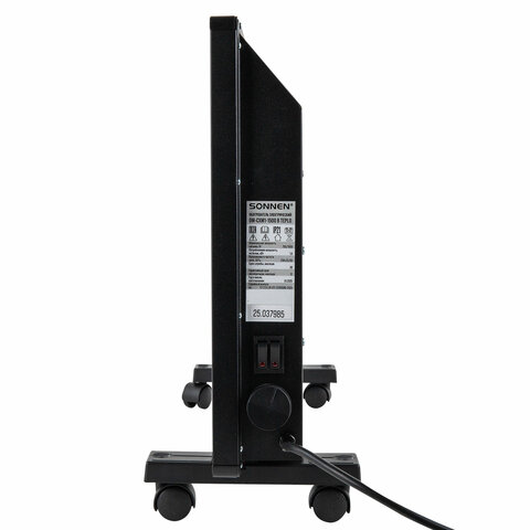 Обогреватель-конвектор SONNEN TEPLO-15, 1500 Вт, Х-образный нагревательный элемент, черный, сделано в России, 457628