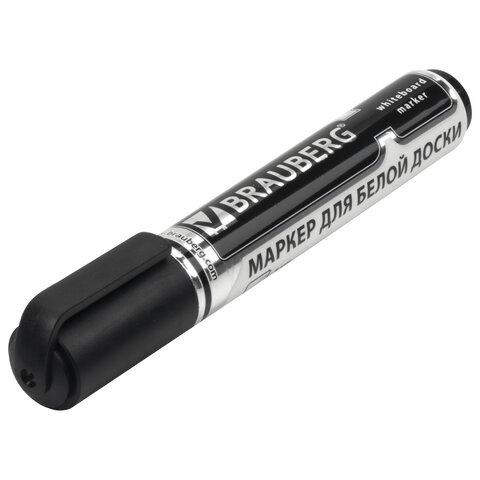 Маркер стираемый для белой доски ЧЕРНЫЙ, BRAUBERG "Neo", ЧЕРНЫЙ, с клипом, 5 мм, 150487