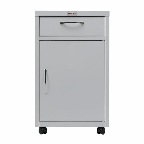 Тумба медицинская подкатная HILFE "МД ТП-2" 710х420х490 мм, с ящиком, цвет белый, S26199402209