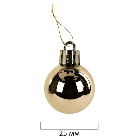 Шары ёлочные 32 шт., 2,5 см, "Tender Shine", пластик, золотистые, глянец, ЗОЛОТАЯ СКАЗКА, 592502