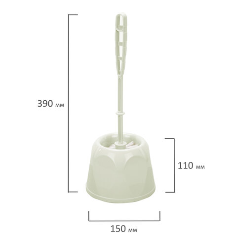 Ершик для унитаза с подставкой стандартной, "Блеск", цвет мраморный/белый ротанг, IDEA, М 5010