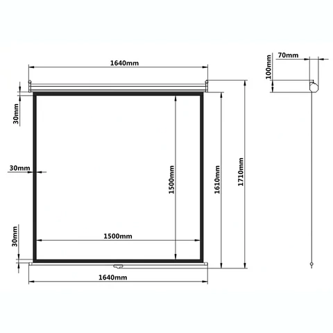 Экран проекционный настенный (150х150 см), матовый, 1:1, BRAUBERG "WALL", 236725