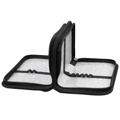 Пенал ПИФАГОР, 2 отделения, ламинированный картон, 19х11 см, "Offline", 273484