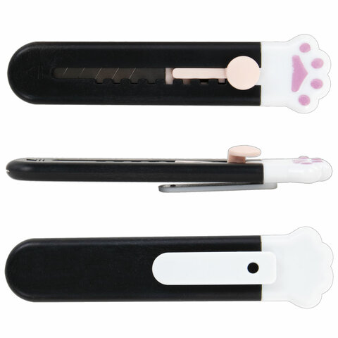 Нож канцелярский "Лапки", Cat Paw, 9 мм, автофиксатор, BRAUBERG HOBBY, в дисплее, 238346