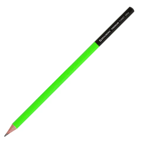 Карандаш чернографитный BRAUBERG "PREMIUM TURKEY", 1 шт., "Ultra", НВ, ассорти, дисплей,181570