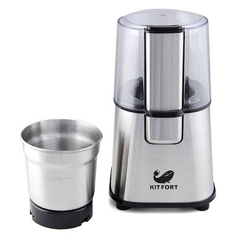 Кофемолка KITFORT КТ-1315, 180 Вт, вместимость 60 г, металл, серебро