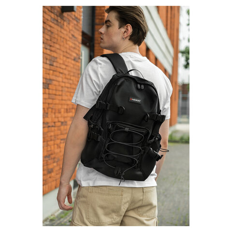 Рюкзак HEIKKI CHALLENGE (ХЕЙКИ) универсальный, карман для ноутбука, "Flex", черный, 45х32х17 см, 272579