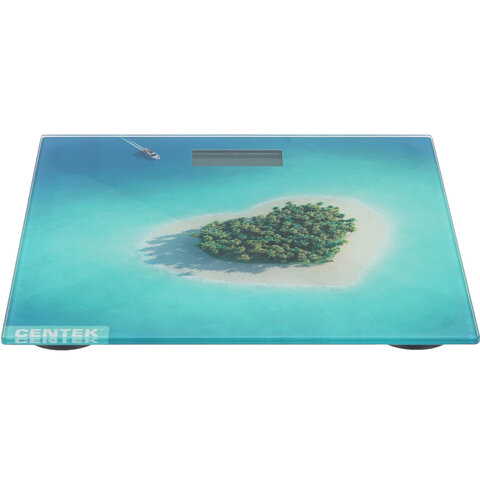 Весы напольные CENTEK CT-2428 "Остров", электронные, вес до 180 кг, квадрат, стекло, с рисунком, CT-2428 Остров