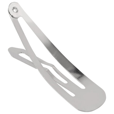 Заколки для волос НАБОР 10 шт., 5 см, клик-клак, глянцевый, серебристый, MONTE VITA (МОНТЕ ВИТА), 457079