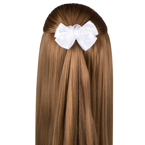 Бант для волос 8х10 см, 10х12 см, 8 см на резинке, белый, АССОРТИ, MONTE VITA (МОНТЕ ВИТА), 457117