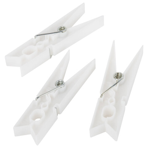 Прищепки бельевые 7,8 см, КОМПЛЕКТ 10 штук, пластик, белые, PRIMILA (ПРИМИЛА) ORIGINAL, 700512