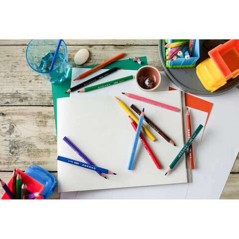 Карандаши цветные утолщенные BIC "Kids Evolution Triangle", 12 цветов, трехгранные, грифель 4 мм, 8297356, 82973511