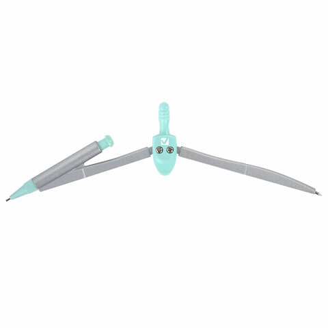 Готовальня BRAUBERG SCHOOL KIT, 9 предметов, циркуль 125 мм, чертежные принадлежности, мятный цвет, 210716