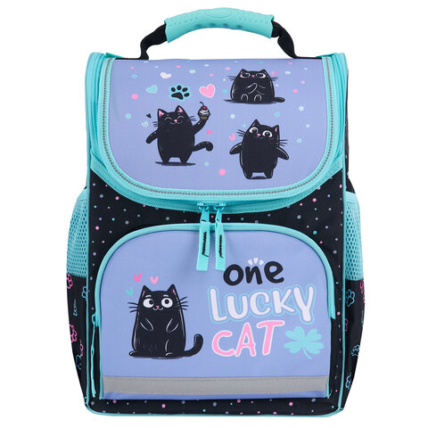 Ранец ПИФАГОР BASIC, 1 отделение, 3 кармана, эргономичная спинка, "Funny cats", 35х28х18 см, 273135