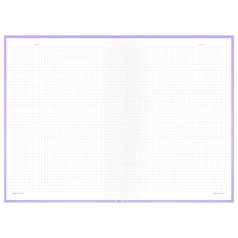 Блокнот БОЛЬШОЙ ФОРМАТ 200х290 мм, А4, 80 л., твердый, клетка, BRAUBERG "Minimal", сиреневый, 116434