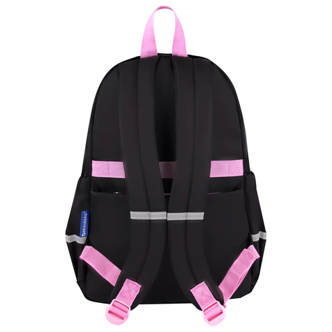 Рюкзак BRAUBERG PASTEL с термонашивками в комплекте, "Black kitty", черный, 40х29х14 см, 273128