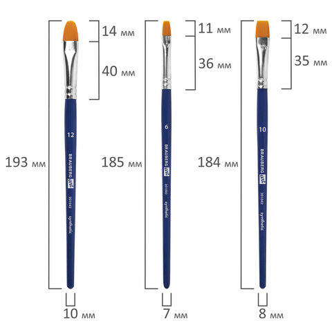 Кисти художественные набор 12 шт. в пенале, синтетика, BRAUBERG ART DEBUT, 201042