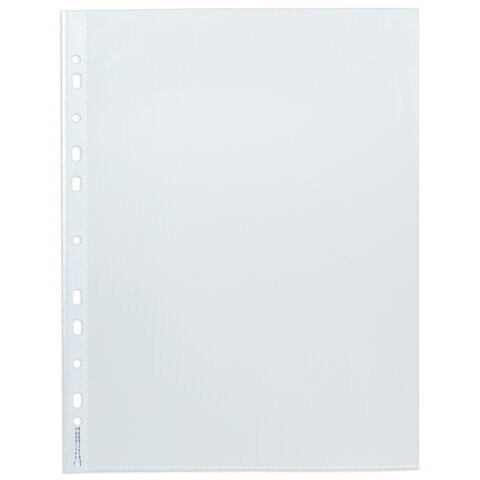 Папки-файлы перфорированные А4 BRAUBERG "PREMIUM", КОМПЛЕКТ 100 шт., матовые, 45 мкм, 221713