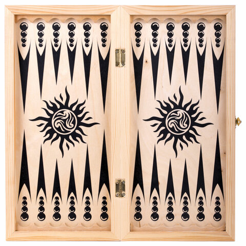 Шахматы, шашки, нарды (3 в 1), деревянные, большая доска 40х40 см, ЗОЛОТАЯ СКАЗКА, 664671