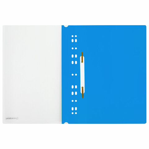 Скоросшиватель пластиковый с перфорацией BRAUBERG EXTRA, А4, 140/180 мкм, синий, 272895