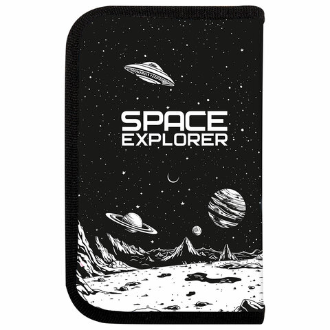 Пенал ПИФАГОР, 1 отделение, ламинированный картон, 19х11 см, "Space invader", 273469