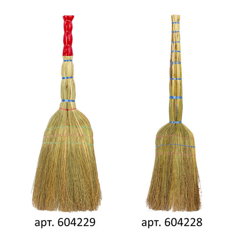 Веник сорго 3-х прошивной, LAIMA "ЛЮКС", ручка в пленке, длина 79 см, 604229