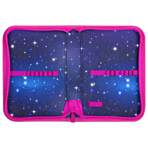 Пенал BRAUBERG, 1 отделение, полиэстер, 21х14 см, "Space cat", 273518