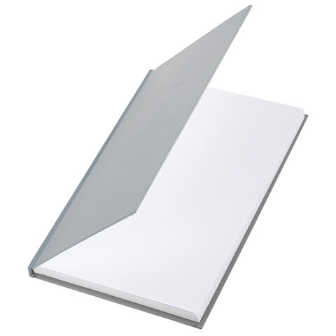 Блокнот А5 134х206 мм, 80 л., твёрдый, клетка, BRAUBERG "Minimal", серый, 116437