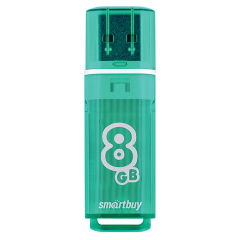 Флеш-диск 8 GB, SMARTBUY Glossy, USB 2.0, зеленый, SB8GBGS-G