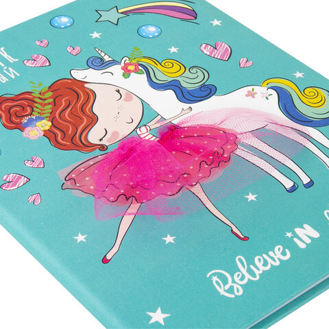 Дневник 1-4 класс 48 л., кожзам (твердая), 3D-элемент, ЮНЛАНДИЯ, "Девочка", 106559