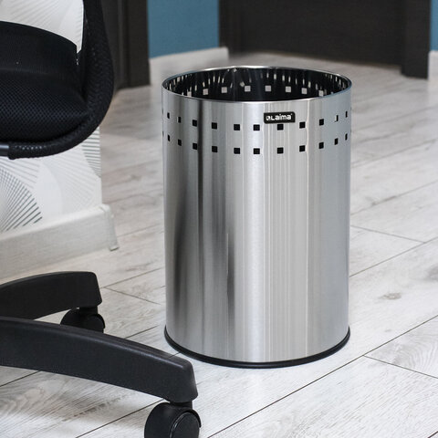 Урна-корзина для мусора 12 литров "Bionic", МАТОВАЯ, перфорированная, LAIMA, 232268
