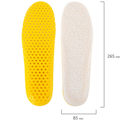 Стельки для обуви ЗИМНИЕ СУПЕРДЫШАЩИЕ, материал EVA, размер RU 34-40 / EU 35-41, с линиями выреза, SHEGRA (ШЕГРА), 700757