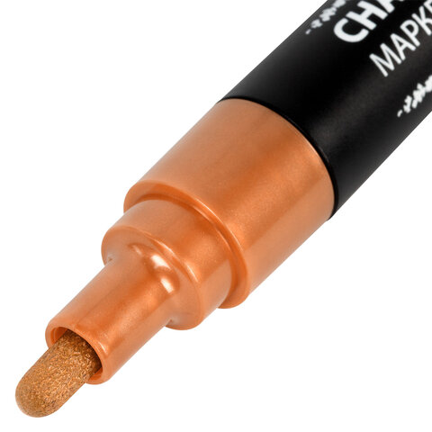 Маркеры меловые CHALK LIQUID MARKER, МЕТАЛЛИК, НАБОР 8 ЦВЕТОВ, 3 мм, стираемые, BRAUBERG "CHALK", 152599