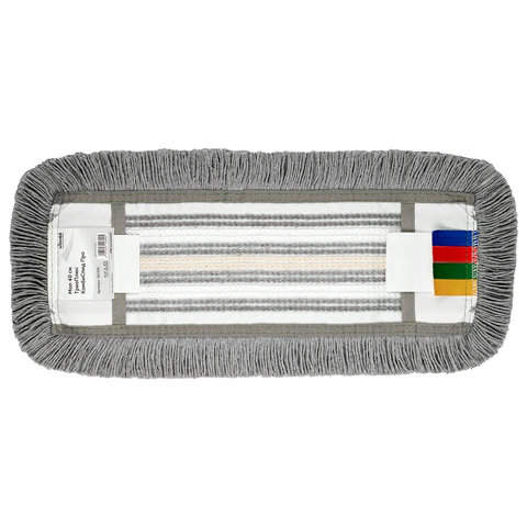 Насадка МОП плоская 40 см, VILEDA PROFESSIONAL "ТриоПлюс Комби", уши (ТИП УВ) микрофибра / хлопок, серый, 167295