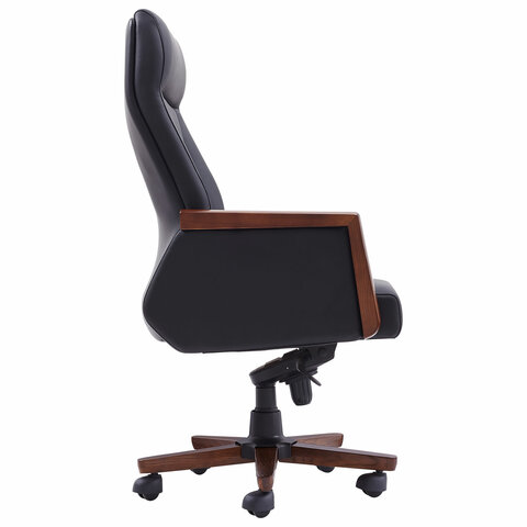 Кресло HAWASAN (ХАВАСАН) "Overlord EX-770", мультиблок, дерево, натуральная кожа, черное, 532934