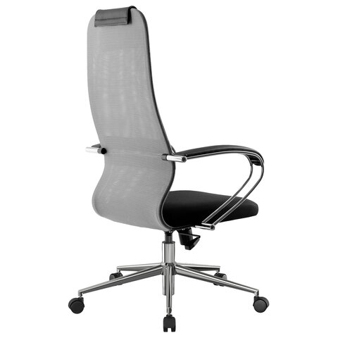 Кресло офисное BRABIX PREMIUM "Ultimate EX-800" хром, плотная двойная сетка Х2, черное/серое, 532912