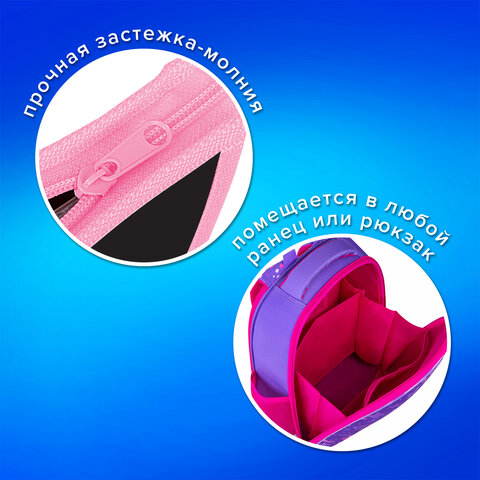 Папка для тетрадей ПИФАГОР А4, 1 отделение, картон/пластик, на молнии, "Dark kitten", 273339