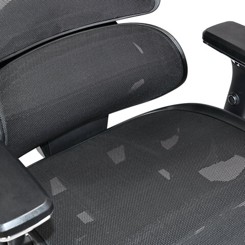 Кресло ATRONE (АТРОН) "Optimus ER-707", адаптивный механизм со слайдером, сетка, черный/серый, 532967